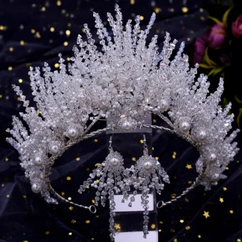 Sjarmerende Hvit Perle Rhinestone Bryllup Har Tilbehor 2023 Legering