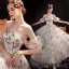 Flower Fairy White Floral Prom Dresses 2023 A-Line / Princess Off-The-Shoulder Short Sleeve Backless Floor-Length / Long Prom Formal Dresses