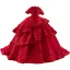 High-end Burgundy Glitter Pearl Appliques Cascading Ruffles Prom Dresses 2023 Ball Gown Off-The-Shoulder Sleeveless Backless Court Train Prom Formal Dresses