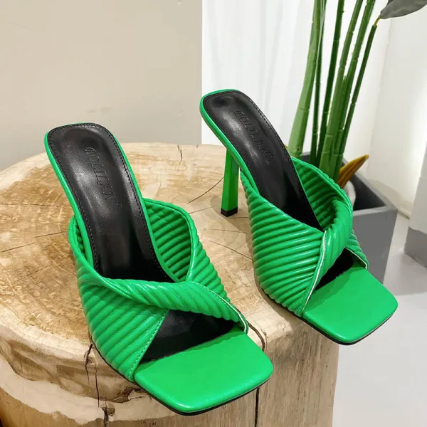 Chic / Beautiful Sky Blue Street Wear Womens Sandals 2022 9 cm Stiletto Heels Open / Peep Toe Sandals High Heels