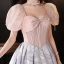 Fashion Blushing Pink Glitter Prom Dresses 2023 A-Line / Princess Square Neckline Bow Short Sleeve Backless Floor-Length / Long Prom Formal Dresses