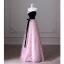 Chic / Beautiful Blushing Pink Flower Prom Dresses 2023 A-Line / Princess Off-The-Shoulder Sleeveless Backless Bow Sash Floor-Length / Long Prom Formal Dresses