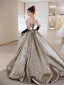 Fashion Gold Appliques Glitter Prom Dresses 2025 Ball Gown Strapless Sleeveless Backless Floor-Length / Long Prom Formal Dresses