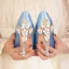 Chic / Beautiful Ivory Satin Wedding Shoes 2022 Metal Flower Rhinestone 10 cm Stiletto Heels Pointed Toe Wedding Pumps High Heels