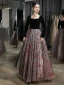 Elegant Black Evening Dresses 2023 A-Line / Princess Square Neckline Long Sleeve Backless Floor-Length / Long Evening Party Formal Dresses