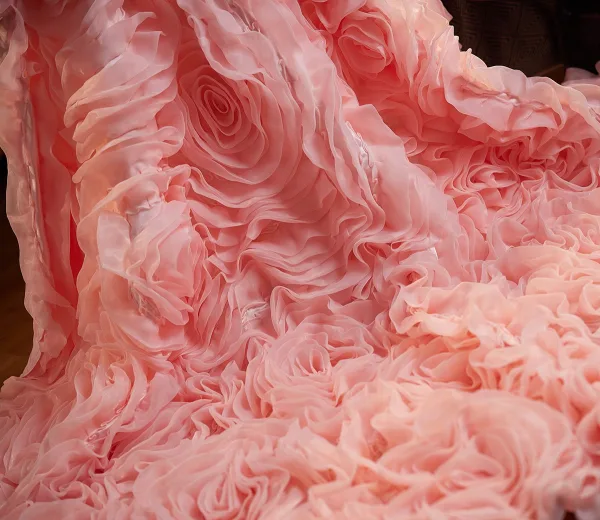 Mode Candy Roze Handgemaakt Bloem Gala sjaal 2025 Tule