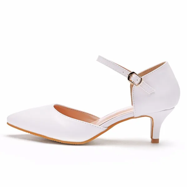 Modest / Simple White Casual Pointed Toe Womens Shoes 2024 5 cm Stiletto Heels Womens Shoes High Heels