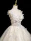 Chic / Beautiful Champagne Beading Sequins Appliques Prom Dresses 2025 Ball Gown Square Neckline Sleeveless Backless Floor-Length / Long Formal Dresses