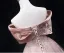 Elegant Blushing Pink Glitter Lace Flower Prom Dresses 2025 Ball Gown Off-The-Shoulder Short Sleeve Backless Floor-Length / Long Prom Formal Dresses