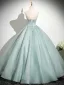 Sexy Pool Blue Prom Dresses 2025 Ball Gown Strapless Sleeveless Backless Floor-Length / Long Formal Dresses