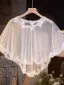 Modest / Simple White Lace Flower shawl Tulle 2025