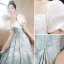 Chic / Beautiful Sky Blue Prom Dresses 2023 A-Line / Princess Square Neckline Short Sleeve Backless Floor-Length / Long Prom Formal Dresses