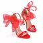 Sexy Rouge Soirée Été Sandales Femme 2023 Bride Cheville Noeud 11 cm Talons Aiguilles Peep Toes / Bout Ouvert Sandales Talons Hauts