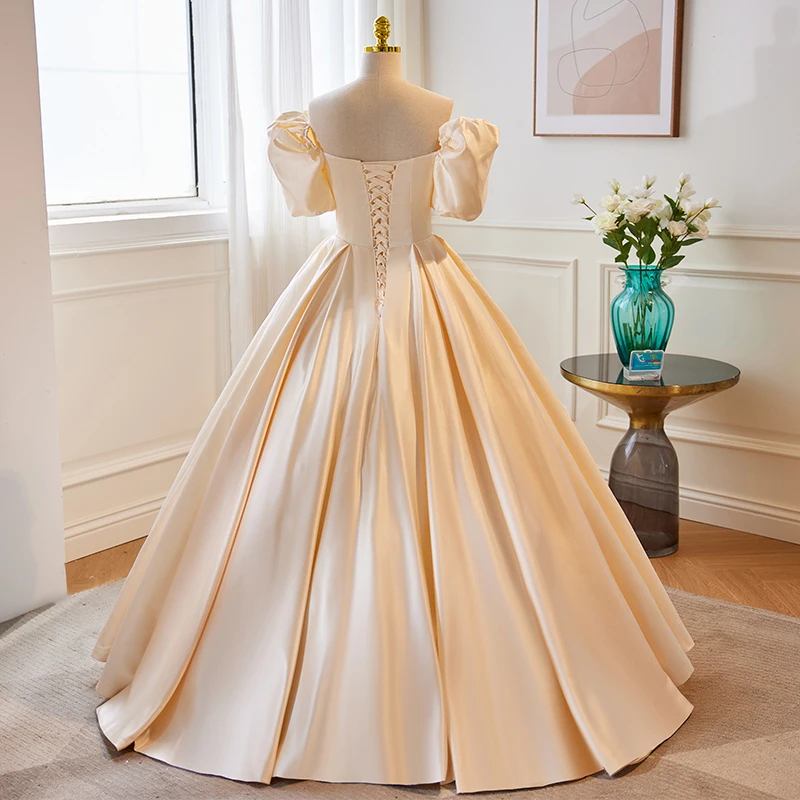 backless black dress midi Champagne Crossed Halter Mermaid Ruffled Satin Long Bridesmaid Dress