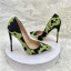 Chic / Beautiful Green Camouflage Prom Pumps High Heels 2023 Leather 12 cm Stiletto Heels Pointed Toe Pumps