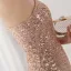 Sparkly Beige Sequins Evening Dresses 2022 A-Line / Princess One-Shoulder Sleeveless Backless Floor-Length / Long Evening Party Formal Dresses