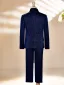 Fall Winter Navy Blue 6-piece Long Sleeve Boys Wedding Suits 2025 Body Jewellery Coat Pants Shirt Tie Vest