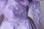 Vintage / Retro Lavender Beading Sequins Prom Dresses 2026 Ball Gown Scoop Neck Long Sleeve Backless Floor-Length / Long Prom Formal Dresses