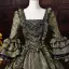 Vintage / Retro Medieval Dark Green Prom Dresses 2026 Ball Gown Square Neckline Bell sleeves Floor-Length / Long Formal Dresses