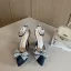 Sexy Black Rhinestone Pearl Bow Evening Party Womens Shoes 2023 Ankle Strap 13 cm Stiletto Heels Pointed Toe Womens Shoes High Heels
