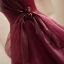 Charming Burgundy Strapless Bow Prom Dresses 2023 A-Line / Princess Sleeveless Backless Floor-Length / Long Prom Formal Dresses