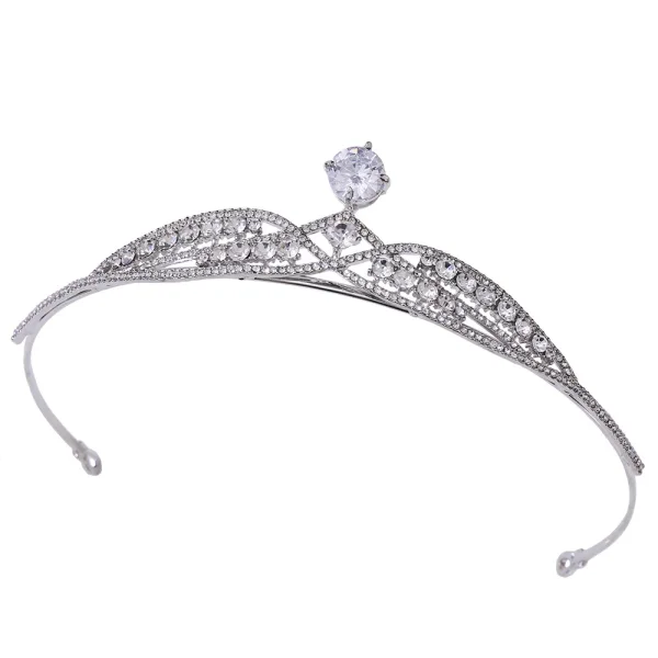 Snygga / Fina Silver Rhinestone Tiara Brudsmycken 2022 Legering Bröllop Tillbehör