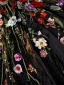 Flower Fairy Black Appliques Lace Flower Glitter Prom Dresses 2023 Off-The-Shoulder Short Sleeve Backless Floor-Length / Long Formal Dresses