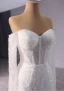 Haut de Gamme Blanche Fait main Perlage Paillettes Robe De Mariée 2024 Trompette / Sirène De l'épaule Manches Longues Dos Nu Tribunal Train Mariage