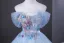 Charmant Bleu Ciel Perlage Paillettes Appliques Robe De Bal 2025 Robe Boule De l'épaule Manches Courtes Dos Nu Longue Robe De Ceremonie