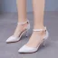 Minimalistisch Weiß Spitze Blumen Knöchelriemen Brautschuhe 2025 9 cm Stilettos Spitzschuh Hochzeit Hochhackige