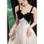 Fashion Ivory Prom Dresses 2022 A-Line / Princess Spaghetti Straps Sleeveless Backless Bow Floor-Length / Long Formal Dresses