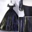 Élégant Bleu Marine Robe De Bal 2022 Robe Boule Encolure Carrée Manches Courtes Dos Nu Noeud Longue Promo Robe De Ceremonie