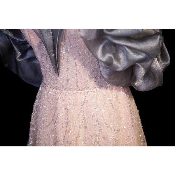 High-end Charming Blushing Pink Beading Sequins Prom Dresses 2023 A-Line / Princess Scoop Neck Sleeveless Backless Floor-Length / Long Formal Dresses
