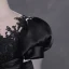Vintage Schwarz Perlenstickerei Spitze Blumen Satin Ballkleider 2023 Ballkleid Rundhalsausschnitt Kurze Ärmel Schleife Lange Ball Festliche Kleider