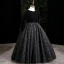 Fashion Black Star Prom Flower Girl Dresses 2022 Scoop Neck Ball Gown Long Sleeve Floor-Length / Long Flower Girl Dresses