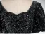 Glitzernden Schwarz Pailletten Ballkleid Ballkleider 2024 Eckiger Ausschnitt Kurze Ärmel Rückenfreies Lange Ball Festliche Kleider