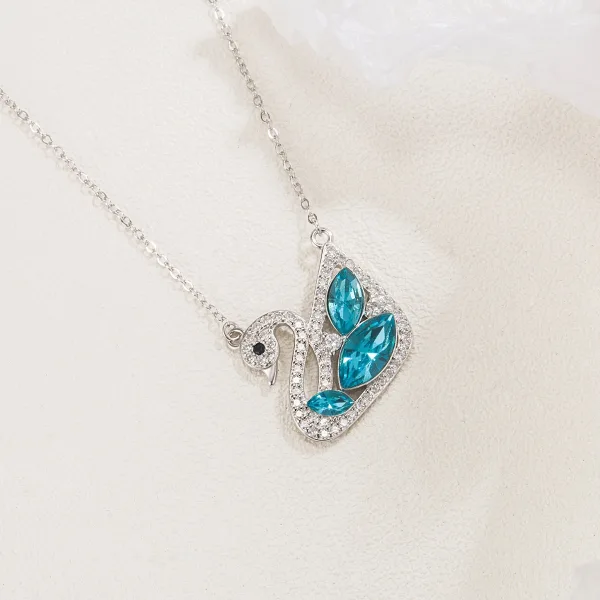 Moda Srebrny Łabędź Kryształ Rhinestone Srebro Naszyjniki Akcesoria 2023