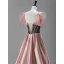 Élégant Rougissant Rose Robe De Bal 2022 Princesse Encolure Carrée Gonflée Manches Courtes Noeud Dos Nu Longue Promo Robe De Ceremonie