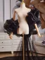 Fashion Black Handmade  Ruffle Flower Prom Shawls 2025