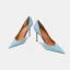 Elegant Sky Blue OL Office Pumps 2026 Leather 7 cm Stiletto Heels Pointed Toe High Heels