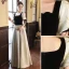 Élégant Noire Robe De Bal 2023 Princesse Encolure Carrée Manches Courtes Dos Nu Noeud Longue Robe De Ceremonie
