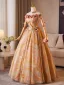 Élégant Orange Appliques Robe De Bal 2024 Princesse Bustier Sans Manches Dos Nu Longue Promo Robe De Ceremonie