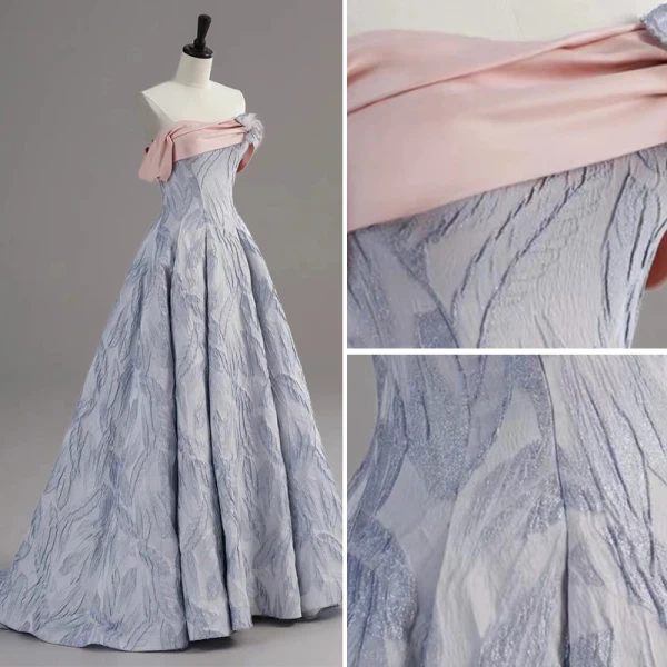 Charming Fashion Sky Blue Prom Dresses 2022 A-Line / Princess Strapless Sleeveless Backless Floor-Length / Long Prom Formal Dresses