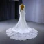 High-end White Beading Lace Flower Wedding Dresses 2023 Trumpet / Mermaid Scoop Neck Long Sleeve Backless Chapel Train Wedding