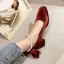 Vintage / Retro Beige Street Wear Womens Shoes 2022 Pearl Ankle Strap Bow 5 cm Thick Heels Square Toe Pumps High Heels