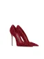Sexy Bordeaux Avond Roos Pumps 2025 Leer 10 cm Naaldhakken / Stiletto Spitse Neus Pumps Hoge Hakken