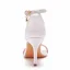 Simple Blanche Chaussure De Mariée 2022 Bride Cheville 8 cm Talons Aiguilles Peep Toes / Bout Ouvert Mariage Sandales Talons Hauts