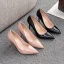 Sexy Schwarz Abend Lackleder Pumps 2023 9 cm Stilettos Spitzschuh Pumps Hochhackige