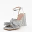 Vintage / Originale Bleu Ciel Vêtement de rue Sandales Femme 2022 Bride Cheville Noeud 10 cm Talons Épais Peep Toes / Bout Ouvert Sandales Talons Hauts