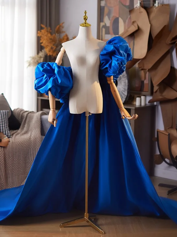 Vintage / Originale Bleu Roi Fait main Gonflée Manches Courtes Promo Châles Vestes & Enveloppements 2025